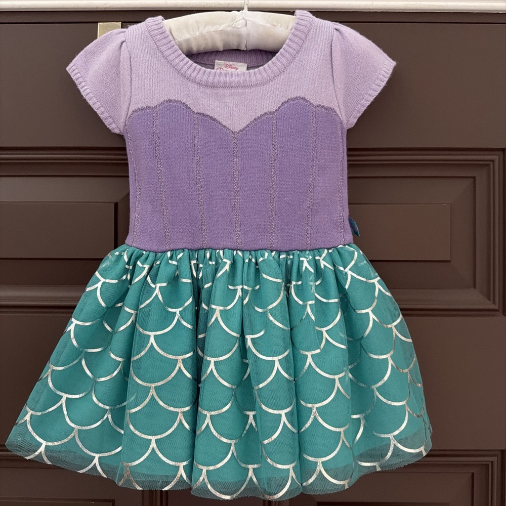 Disney Princess Ariel The Little Mermaid Toddler Girls Cosplay Dress 12m EUC